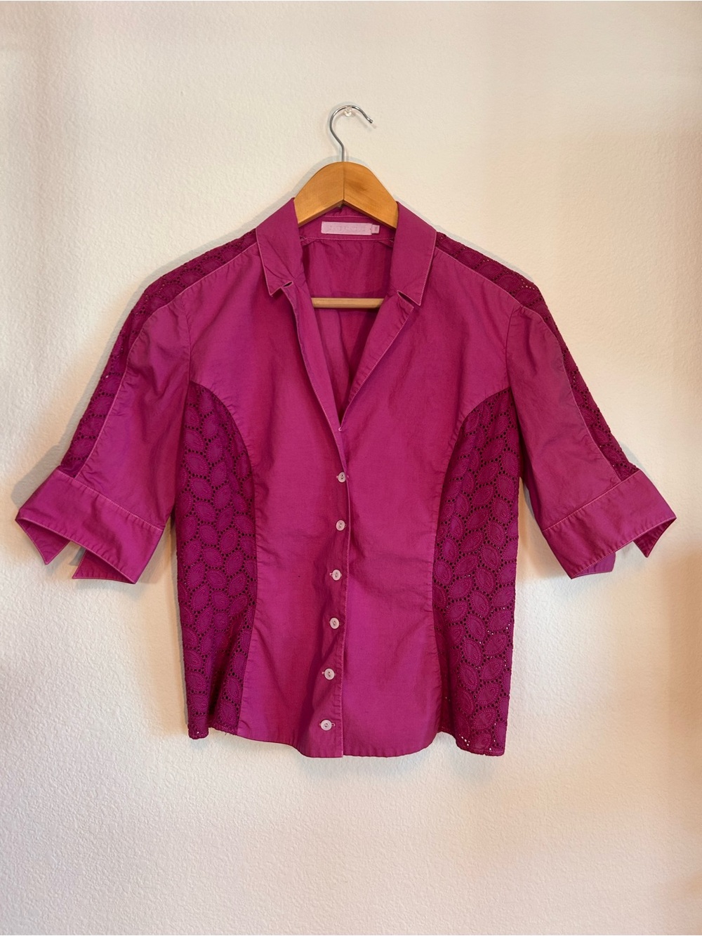 Purple Anne Fontaine blouse.